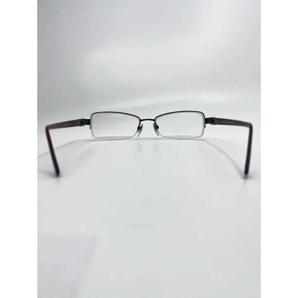 BVLGARI 297 138 Eyeglasses Frame Italy Half Rimless‎ 53-17-130 Brown H8608